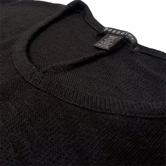 Bozzolo black oversized long sleeves  crop top - Picture 8 of 10